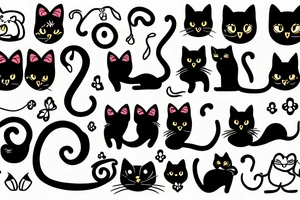Black cat with funny sweater tattoo idea