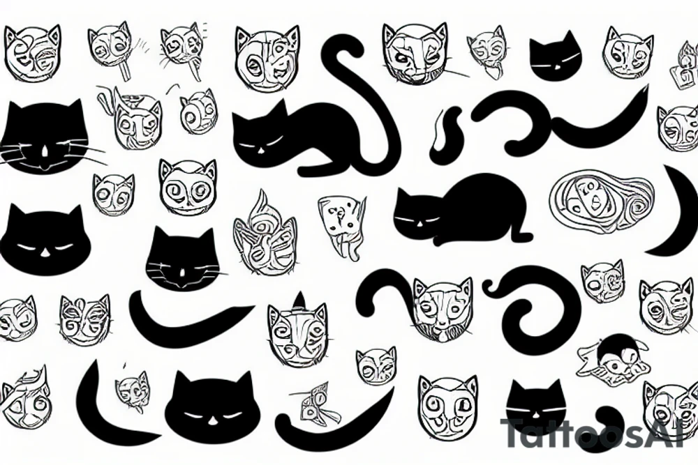 Black cat with funny sweater tattoo idea