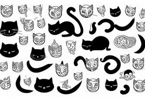 Black cat with funny sweater tattoo idea