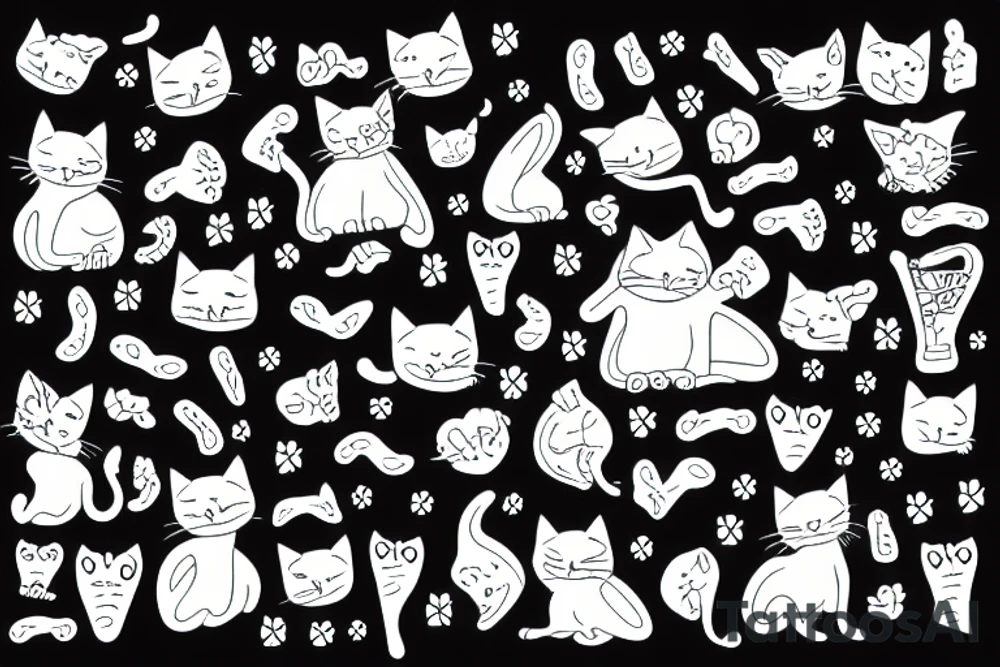 Black cat with funny sweater tattoo idea