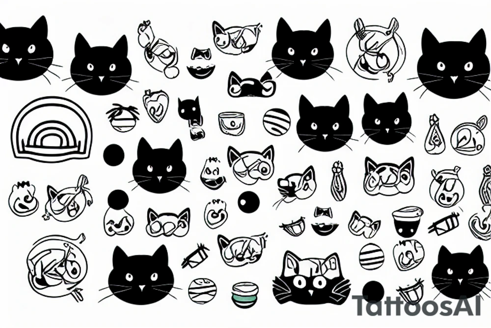 Black cat with funny sweater tattoo idea