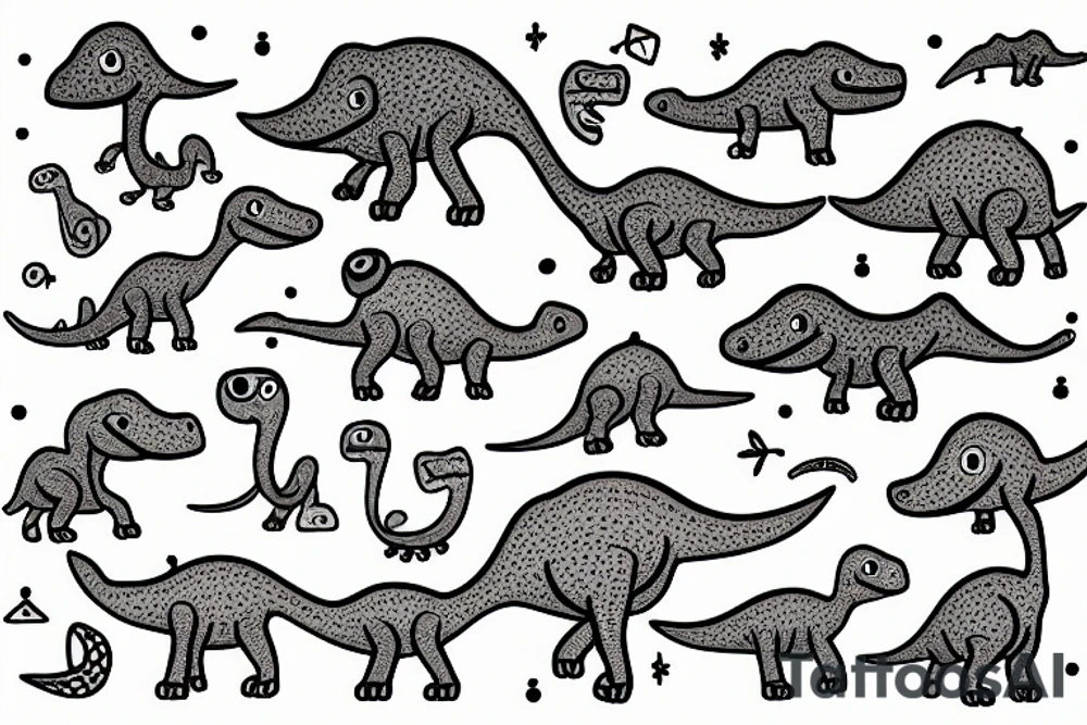 Little cute dinosaur with a big head tattoo idea