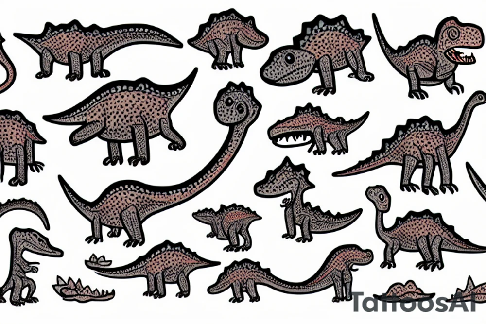 Little cute dinosaur with a big head tattoo idea