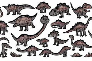 Little cute dinosaur with a big head tattoo idea
