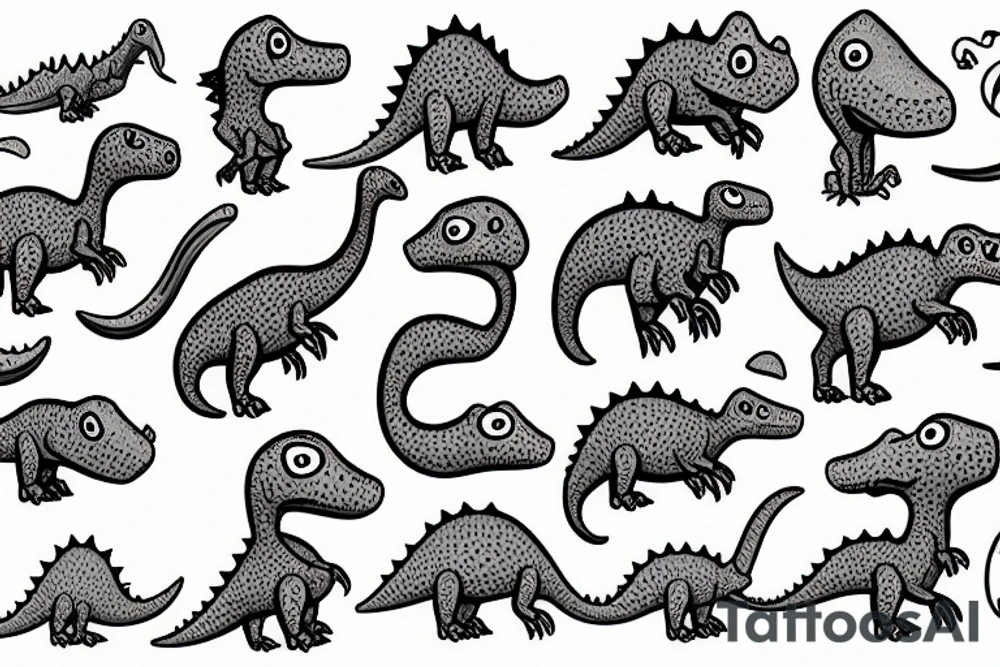 Little cute dinosaur with a big head tattoo idea
