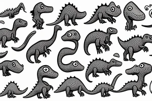 Little cute dinosaur with a big head tattoo idea