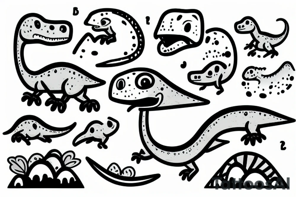 Little cute dinosaur with a big head tattoo idea