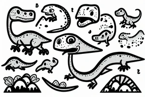 Little cute dinosaur with a big head tattoo idea