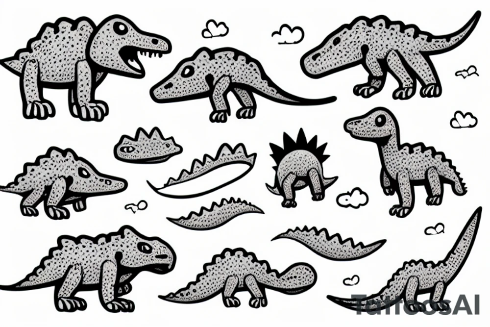 Little cute dinosaur with a big head tattoo idea