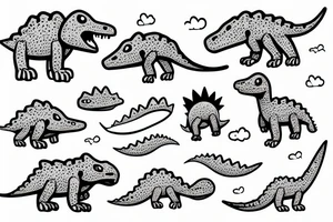 Little cute dinosaur with a big head tattoo idea