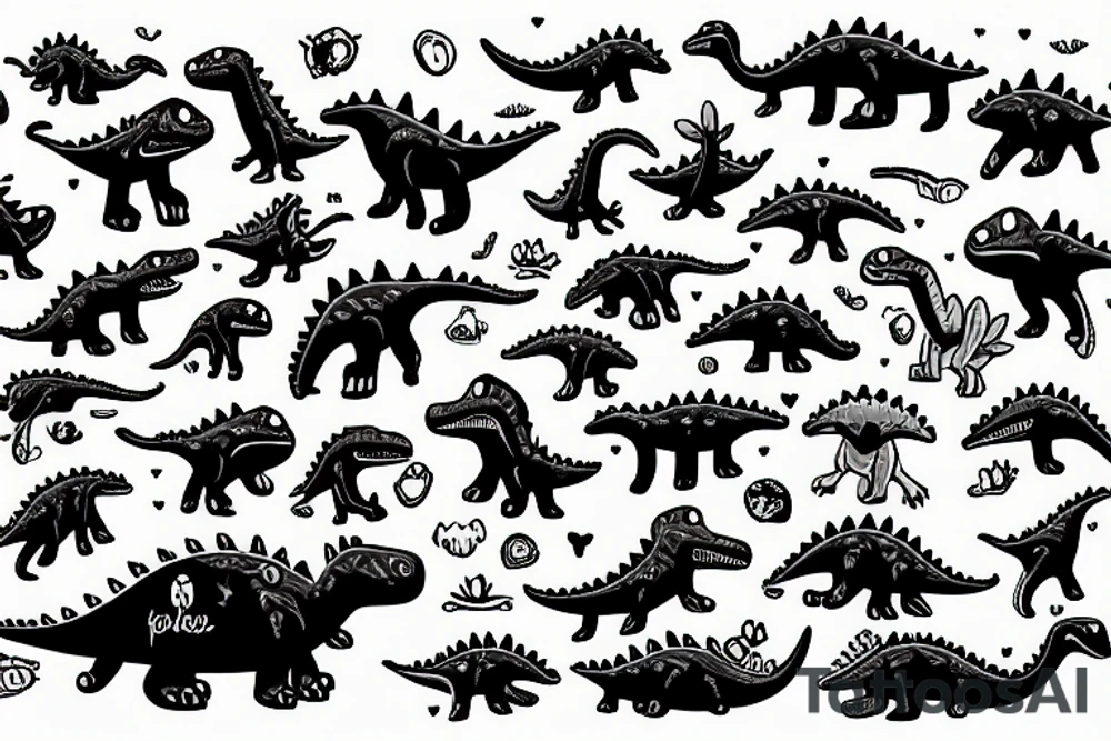 Little cute dinosaur with a big head tattoo idea