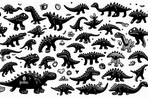 Little cute dinosaur with a big head tattoo idea