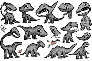 Little cute dinosaur with a big head tattoo idea