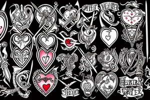 Heart pierced by swords tattoo idea