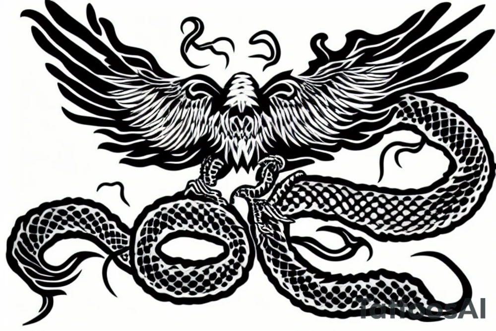 Death Eagle eating a snake tattoo idea