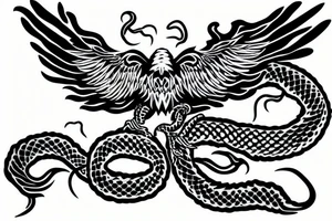 Death Eagle eating a snake tattoo idea