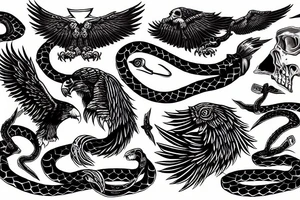 Death Eagle eating a snake tattoo idea