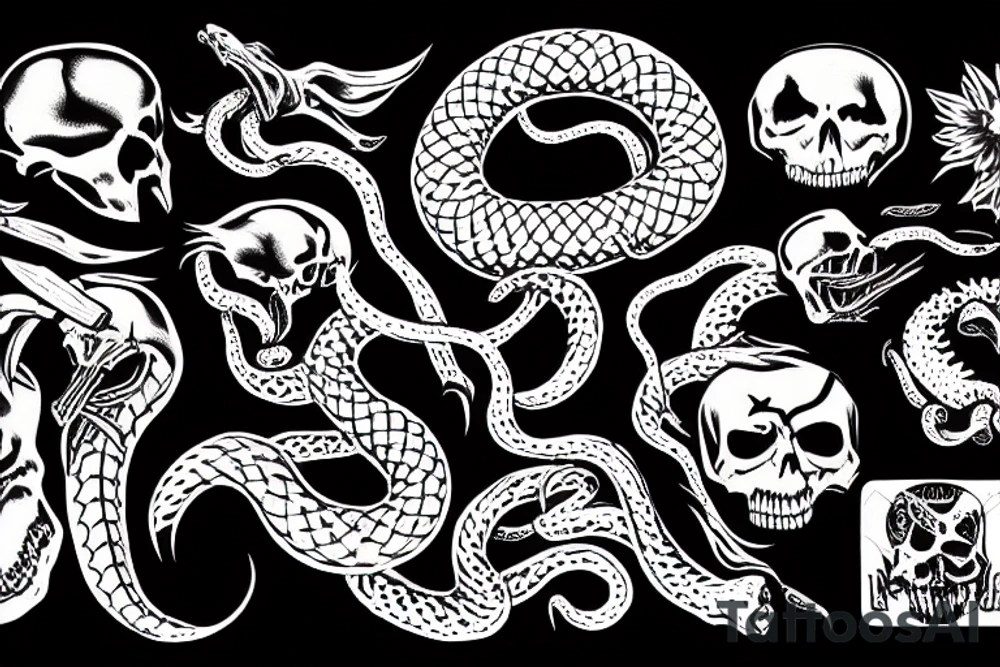 Death eating a snake tattoo idea
