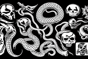 Death eating a snake tattoo idea