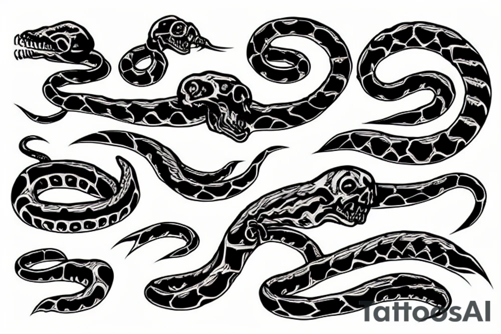 Death eating a snake tattoo idea