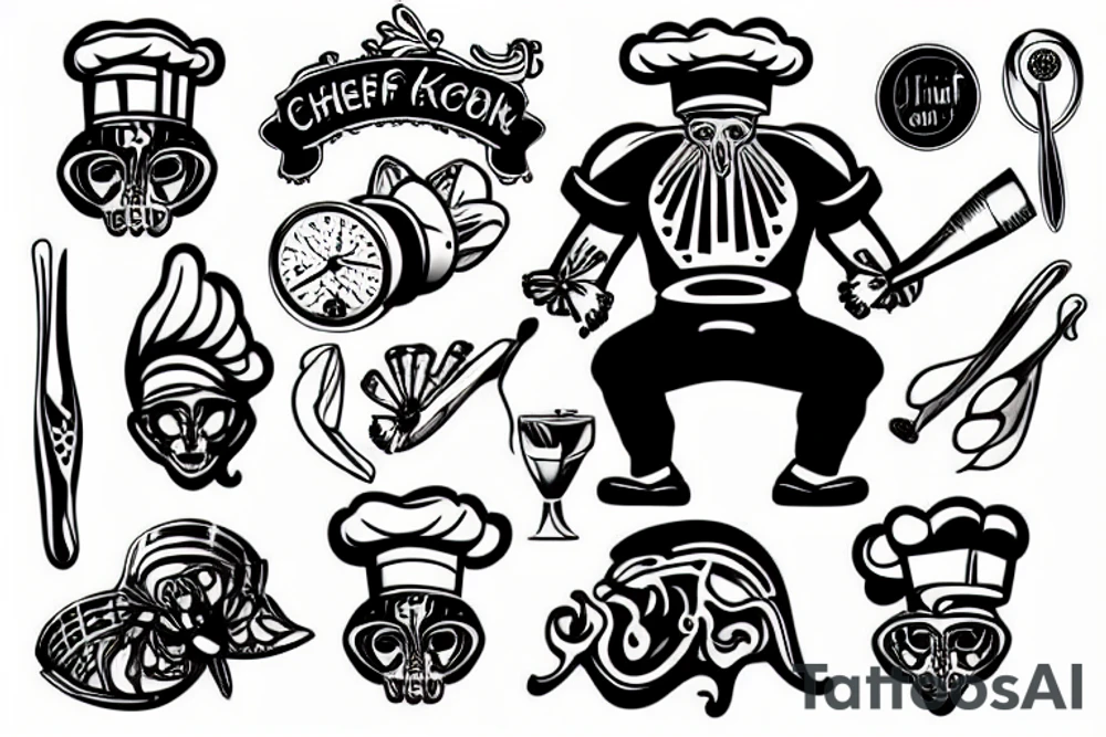 chef in the kitchen tattoo idea