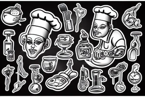 chef in the kitchen tattoo idea