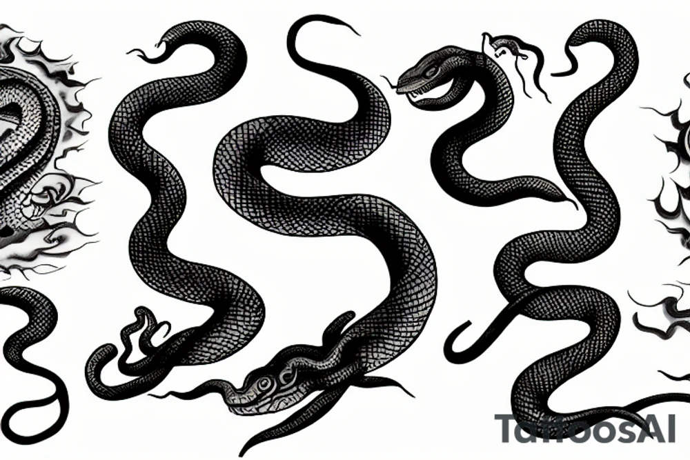 snake in fire tattoo idea