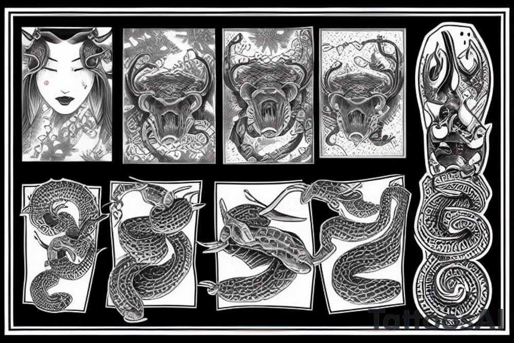 bull snake tattoo idea