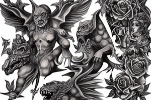 Gothic gargoyle tattoo idea