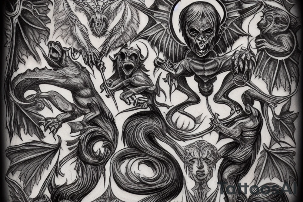 Gothic gargoyle tattoo idea