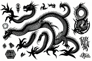dragon in full swing tattoo idea