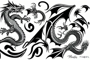 dragon in full swing tattoo idea