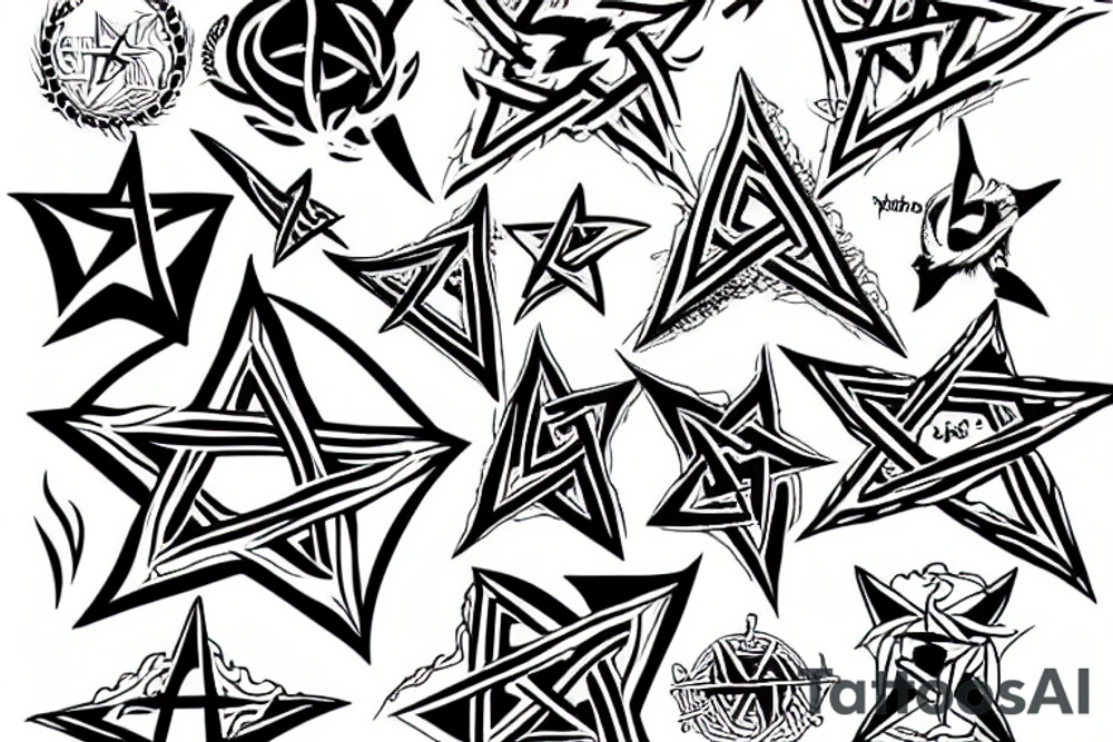 Bloody Pentagram tattoo idea