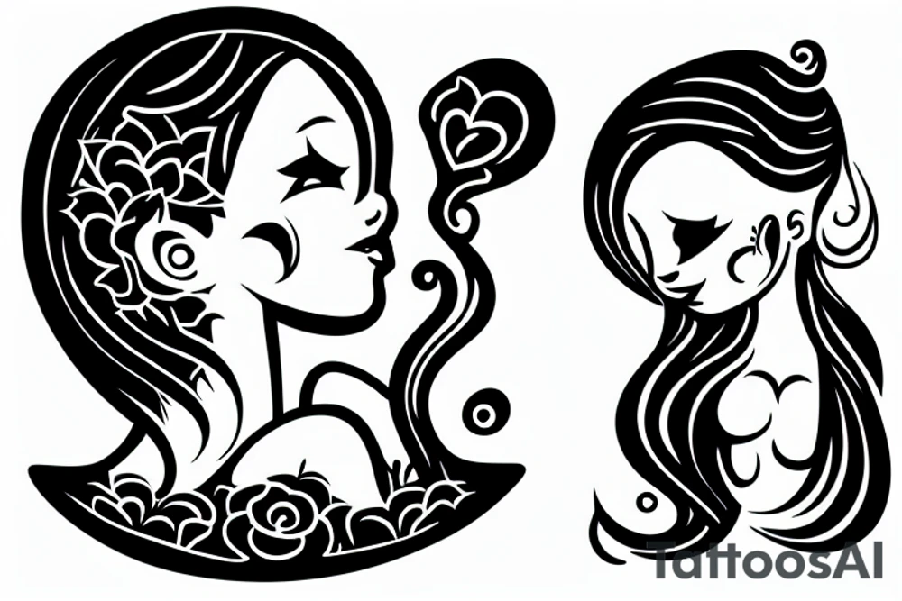 girl in bathtub with foam tattoo idea