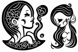 girl in bathtub with foam tattoo idea