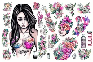 girl in bathtub with foam tattoo idea