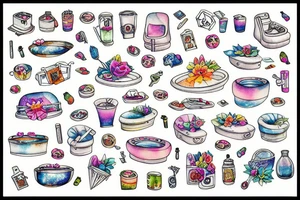 bathtub with foam tattoo idea