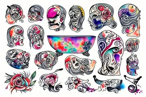 bathtub with foam tattoo idea