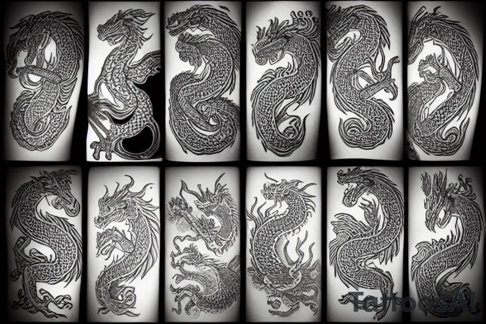dragon and shamrock tattoo idea