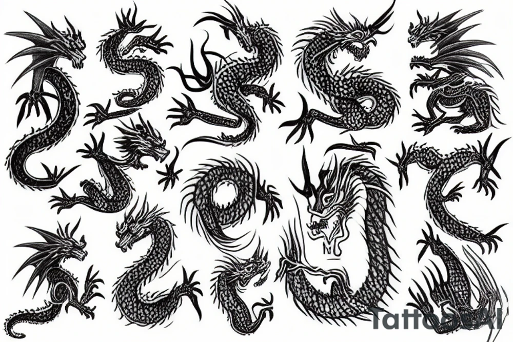 dragon and shamrock tattoo idea