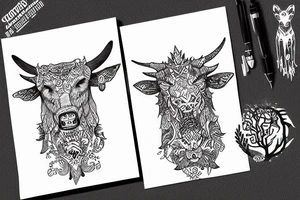 House of the wild cattle tattoo idea