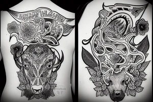 House of the wild cattle tattoo idea