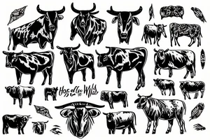 House of the wild cattle tattoo idea