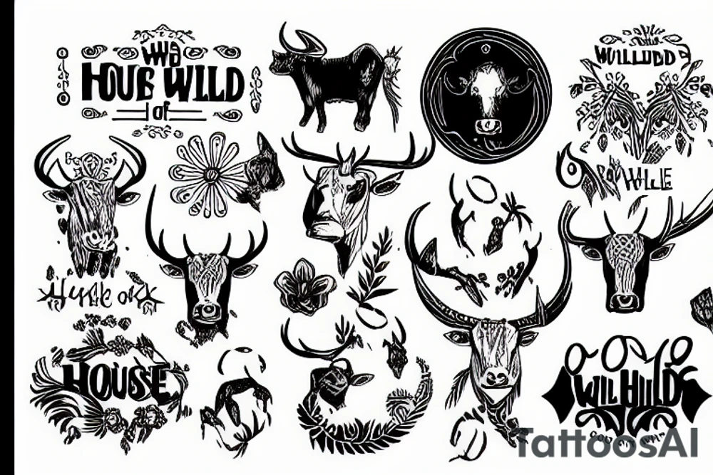 House of the wild cattle tattoo idea