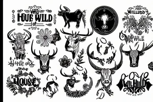 House of the wild cattle tattoo idea