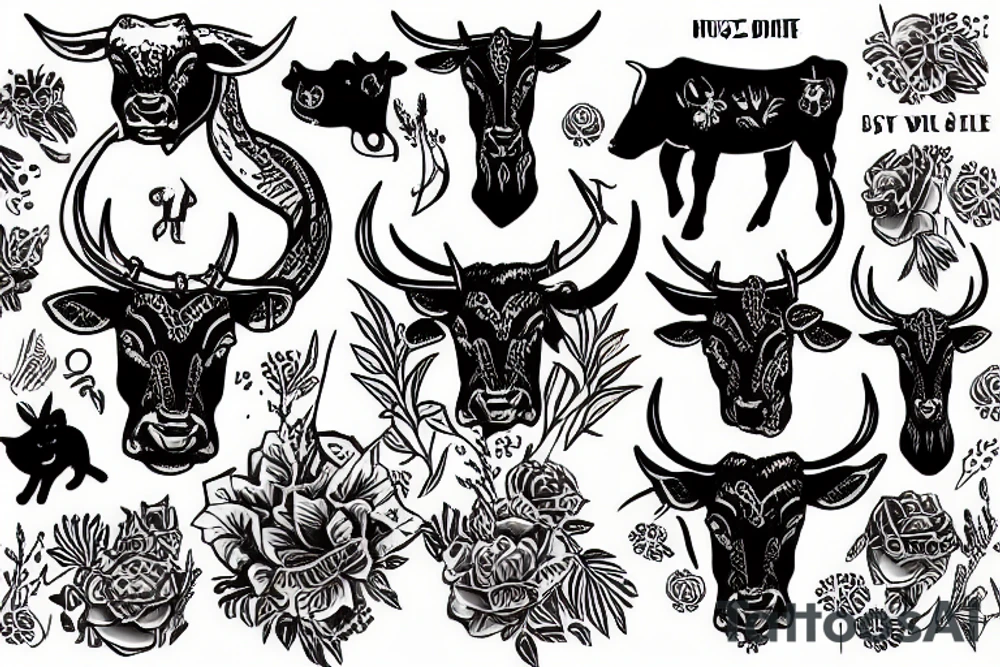 House of the wild cattle tattoo idea