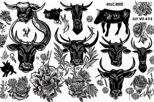 House of the wild cattle tattoo idea