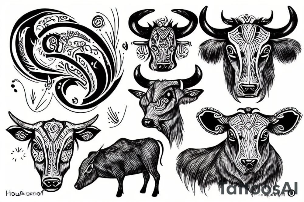 House of the wild cattle tattoo idea