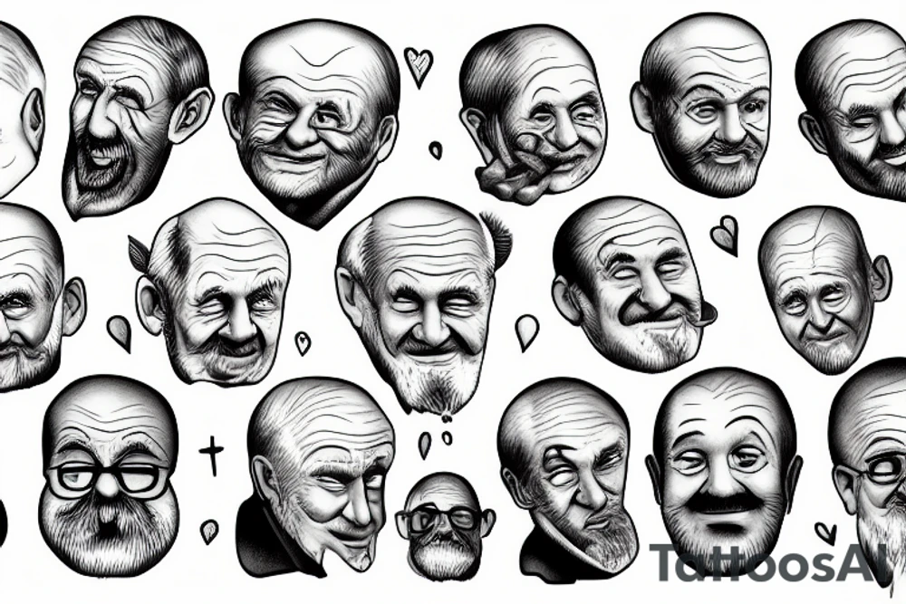 old man crazy friends love friendship tattoo idea