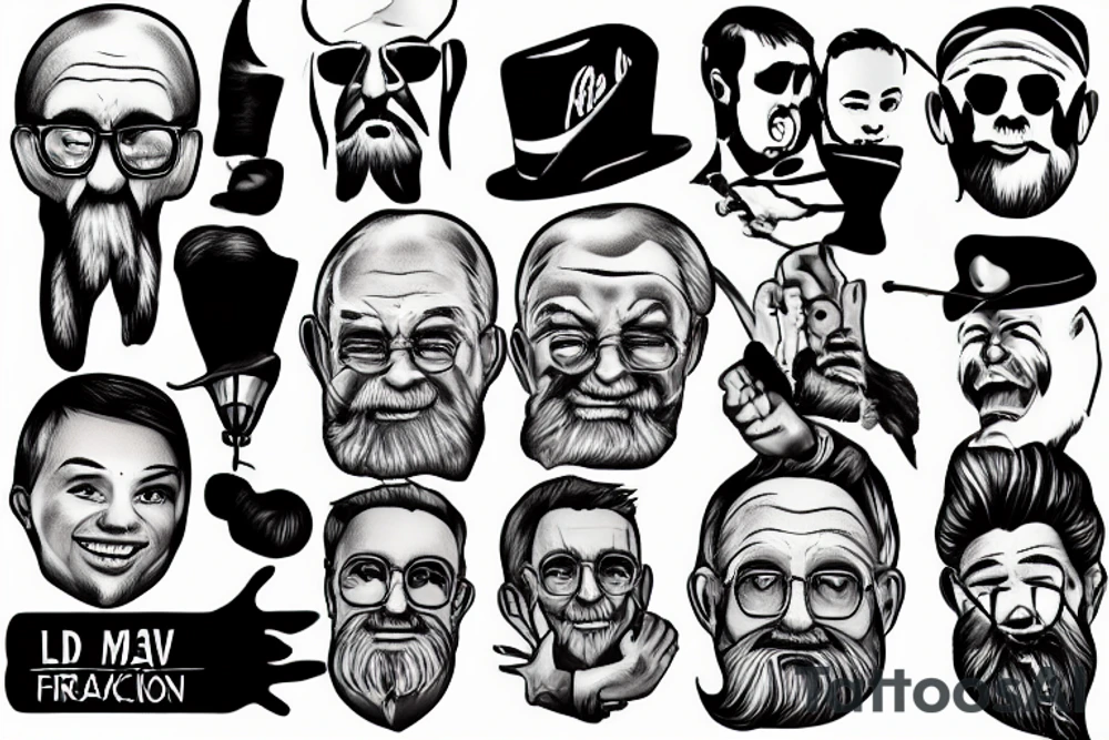 old man crazy friends love friendship tattoo idea